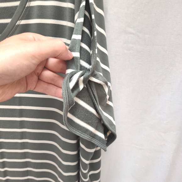 NEW Talbots Striped Dress women’s Plus size 3X muted green French terry soft - Picture 7 of 8